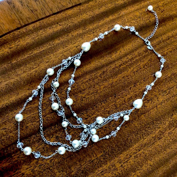 Premier Design bridal collection crystal and pearl multistrand necklace - Picture 1 of 16
